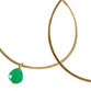 Gold Hoops with Green Dangle
